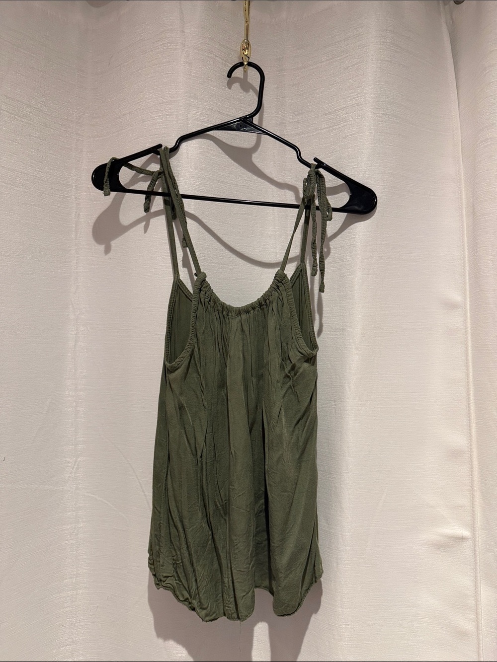 Women's Olive Green Tie-Shoulder Cami Top